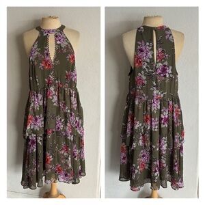 Torrid green floral dress